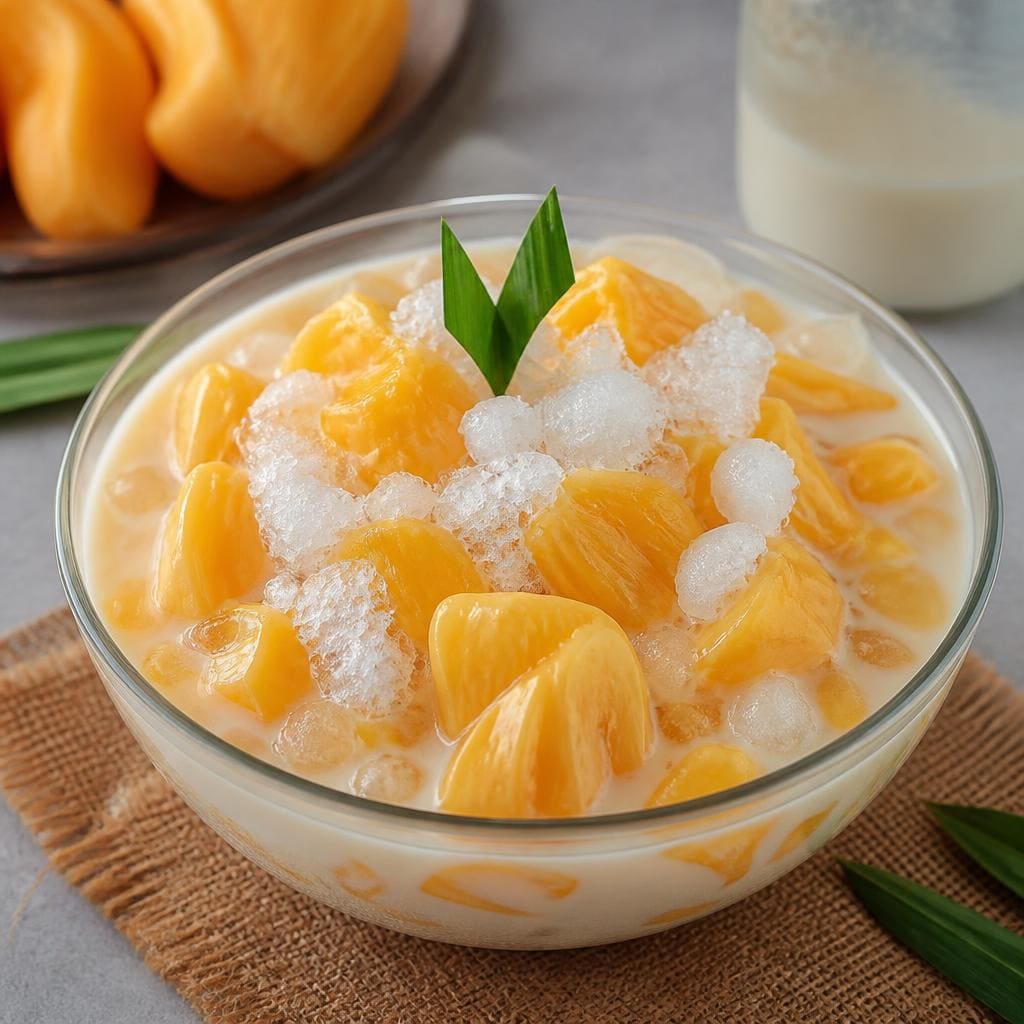 Es Nangka Es Teler 77 dengan gula teler dan susu